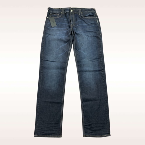 Silver Jeans Mens 34x34 Eddie Blue Indigo Wash Relaxed Fit Tapered Leg NWT - Picture 1 of 16